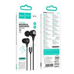 Дротові навушники Hoco M116 Benevolent universal earphones with microphone, 1.2m, lightning, black - мініатюра 5
