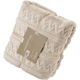 Плед флісовий Home Line Жакард коса бежевий 150х195 см (187283)