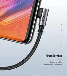 Кабель UGREEN USB-A to Angled USB-C Huawei SuperCharge Cable 2m Dark Gray (60776) - мініатюра 3