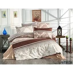 Комплект постільної білизни TAG Tekstil з компаньйоном Сімейний 000210461 (R-T9139)