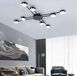 Стельова люстра-супутник в чорному кольорі | Арт. MD 8030 BK | Line F