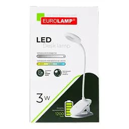 Настільна лампа Eurolamp LED SMART з акумулятором 3W 2800-6500K dimmable USB Type-C біла (LED-TLB-3W(white)USB) - мініатюра 2