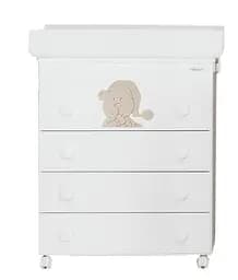 Пеленальный комод Trama Sleepy Bear Matt, белый с коричневым (8312610)