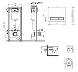 Набір Q-tap Nest 4 в 1 підвісний унітаз Jay Ultra Quiet 520x360x320 + комплект інсталяції QT07335175W48180 - мініатюра 8