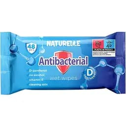 Вологі серветки Naturelle антибактеріальні, Д-пантенол, 48 шт.