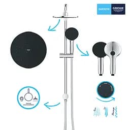 Душева система Grohe Flex Quickfix Vitalio Start з перемикачем настінного монтажу 200 26991001, Хром - мініатюра 2