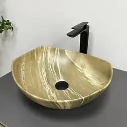 Умивальник VBI Ronta коричневий камінь матовий накладний VBI-017303, Мармур