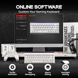 Ігрова механічна дротова клавіатура Ajazz NK68 / Red Switch / 65% / RGB / White Lines - мініатюра 7