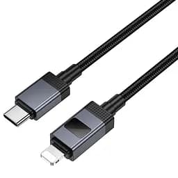 Дата кабель Hoco X118 Generous with display Type-C to Lightning 27W (1m) Black - мініатюра 4