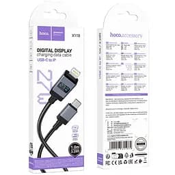 Дата кабель Hoco X118 Generous with display Type-C to Lightning 27W (1m) Black - мініатюра 6