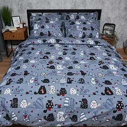 Підковдра Moon&Star Бязь Gold Люкс Feline Fun Полуторна Євро 160x220 см - мініатюра 2