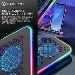 Підставка для ноутбука GamePro Black охолоджувальна (CP590) - мініатюра 7