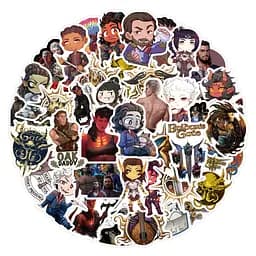 Стікерпак Балдурс Гейт Набір наклейок GeekLand Baldur's Gate 50 штук