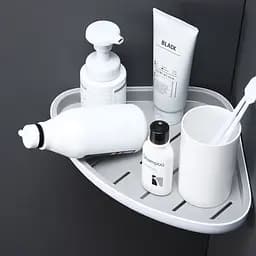 Полиця кутова МВМ My Home BP-26 клейка біла з сірим (BP-26 WHITE/GRAY) - мініатюра 4