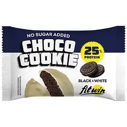 Протеїнове печиво FitWin Choco Cookie 25% Black White 10x40 г