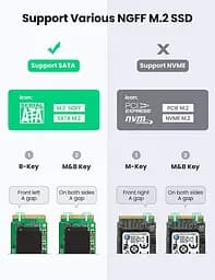 Зовнішня кишеня для накопичувача UGREEN USB-C to M.2 NGFF 5G Enclosure A TO C Cable 50cm (UGR-10903) - мініатюра 6