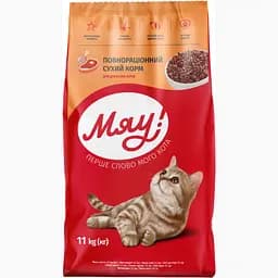 Сухий корм для дорослих котів Мяу з яловичиною 11 кг (B1241002)