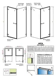Душові двері Radaway Arta KDJ I 100x200 скло ліва (386083-03-01L) - мініатюра 2