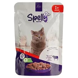 Влажный корм Spelly для взрослых кошек говядина в желе 85 г