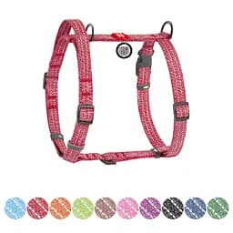 Шлея для собак Waudog Re-cotton H-подібна з QR паспортом світловідбиваюча L 60-85 см червона - мініатюра 2