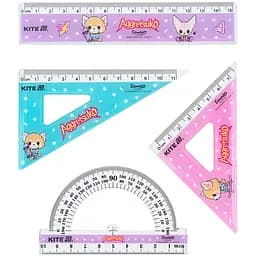 Набір Kite Aggretsuko лінійка 15 см, 2 косинця, транспортир (AR25-282) - мініатюра 2