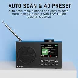 Портативне радіо Mycket DAB, цифрові радіоприймачі DAB Plus з Bluetooth, USB-перезаряджувані FM-радіоприймачі, невелике радіо - мініатюра 5