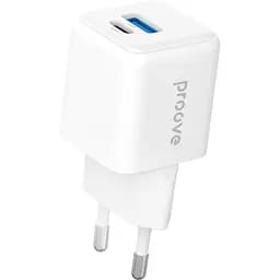 Мережевий зарядний пристрій Proove Pocket GaN Plus 25W USB-C/USB-A White (WCPG25111202) [130263]