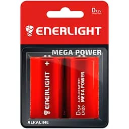 Батарейка лужна Enerlight Mega Power D BLI 2 шт. (90200102)