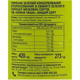 Горошок Повна Чаша зелений консервований 420 г (812787) - мініатюра 5