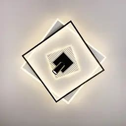 Стельова LED люстра в чорно-білому корпусі Line.F MJ 51-500*500 BK+WT - мініатюра 2