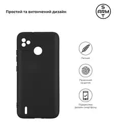 Чехол-накладка для смартфона TECNO POP 5, противоударный, силиконовый, термополиуретановый (ТПУ), с защитой камеры и корпуса, черный, защита всего корпуса, ArmorStandart (ARM64733) - мініатюра 2