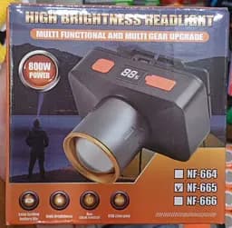 Налобний ліхтар NF-665 800W High Brightness Multi-Functional - мініатюра 5