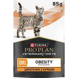 Набір вологий корм для дорослих котів Purina Pro Plan Veterinary Diets OM Obesity Management St/Ox для схуднення з куркою 10 x 85 г - мініатюра 6