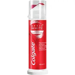 Зубна паста Colgate Optic White сяюче відбілювання в помпі 100 мл