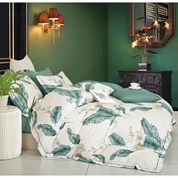 Комплект постельного белья Soho Studio Leaves Евро 200x230 см молочно-зеленый (A130050)