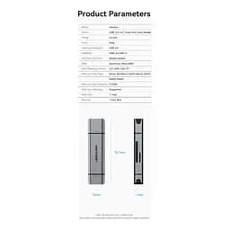Зчитувач флеш-карт Vention USB 3.0 AM/USB-C to SD+TF Gray Dual Drive Letter Aluminum Alloy (CLLH0) - мініатюра 4