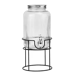 Лимонадниця Elisey з краном на металевій підставці Живильна прохолода 3,8 л (9227-002) прозора