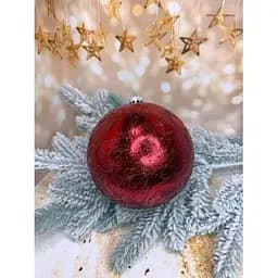 Новорічна куля Ретро 150 мм велика Червоний