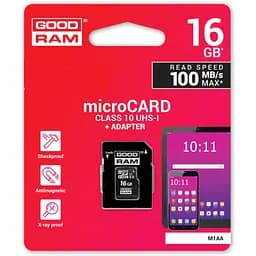 Карта пам'яті Goodram 16GB microSDHC Class 10 (M1AA-0160R12) - мініатюра 5