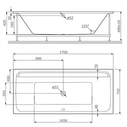 Ванна акрилова AM.PM Inspire 2.0 170х75 (W52A-170-075W-A) - мініатюра 9