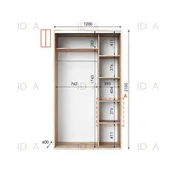 Шафа-купе Idea серія 5 120 x 60 x 210 см Дуб сонома - мініатюра 2