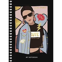 Блокнот для записів Student, А6, в клітинку, спіраль, 80 л., Дівчина (A6-SC-080-6087K)