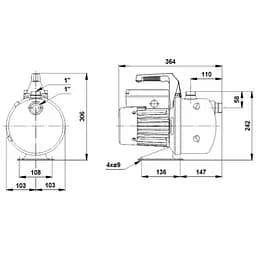 Поверхневий насос Grundfos JP 5 B-A-CVBP (46511002) - мініатюра 2