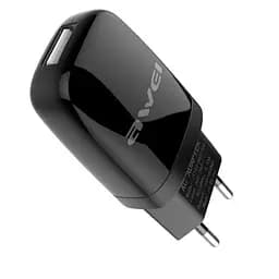 Блок зараджений адаптер мережевий Awei Small Portable C-821 вихід 1 USB 2A чорний