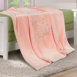 Плед дитячий Ярослав Фліс з аплікацією Капібара 85х100 см рожевий (55283)