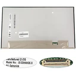 Матриця 13.3" B133HAN06.8 1920 х 1080, 30pin eDP, IPS, колір 16.7M, 72% LED, SLIM без дод. панелі , матова, роз'єм справа внизу для ноутбука