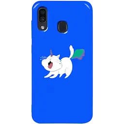 Чохол-накладка Toto Pure TPU 2 mm Print Case Samsung Galaxy A20/A30 #6 Cat Puk Blue