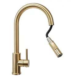 Змішувач для кухні з витяжним виливом Rea Fresh brushed gold (REA-B9148) золотий - матовий - мініатюра 3