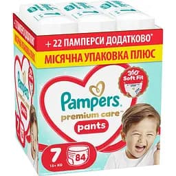 Підгузки-трусики Pampers Premium Care Pants Розмір 7 (15+ кг) 84 шт. 