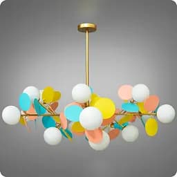 Люстра подвесная 517 Dlight на 18 ламп Золото-Цветной (01680)